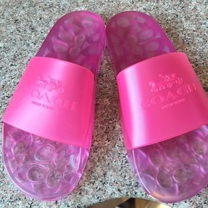 Pink Coach Jelly Slides
